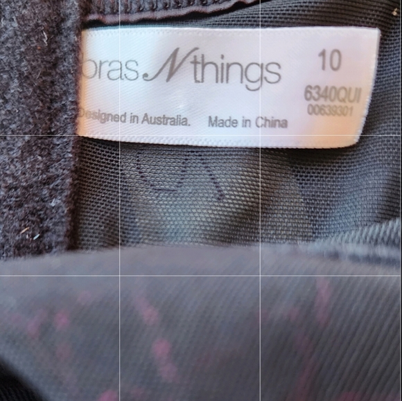 BRAS N THINGS corset bustier garter belt black mesh purple lace size 10 - Picture 8 of 14